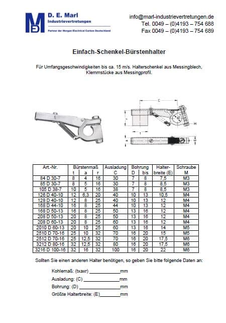 Kohlebürstenhalter - Einfachhalter