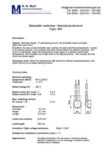 Bimetallic switch S01 Opener