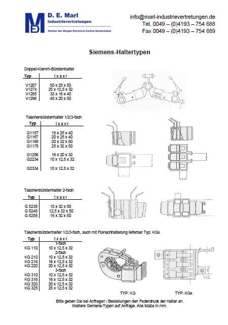 Siemens-Kohlebürstenhalter