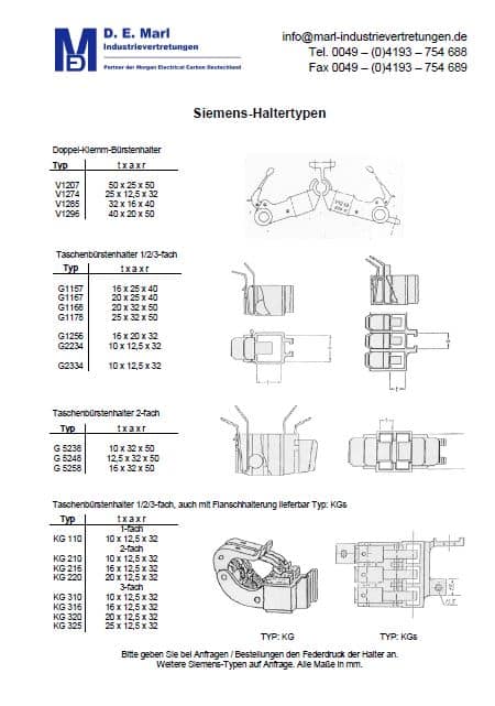 Siemens-Kohlebürstenhalter