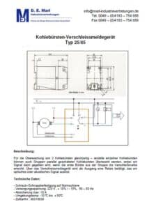 Kohlebürsten Verschleissmeldegerät