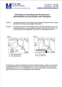 Einstellung des Bremsstrom (DIP)