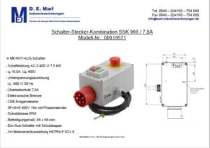 Schalter-Stecker-Kombination SSK966 7,8A